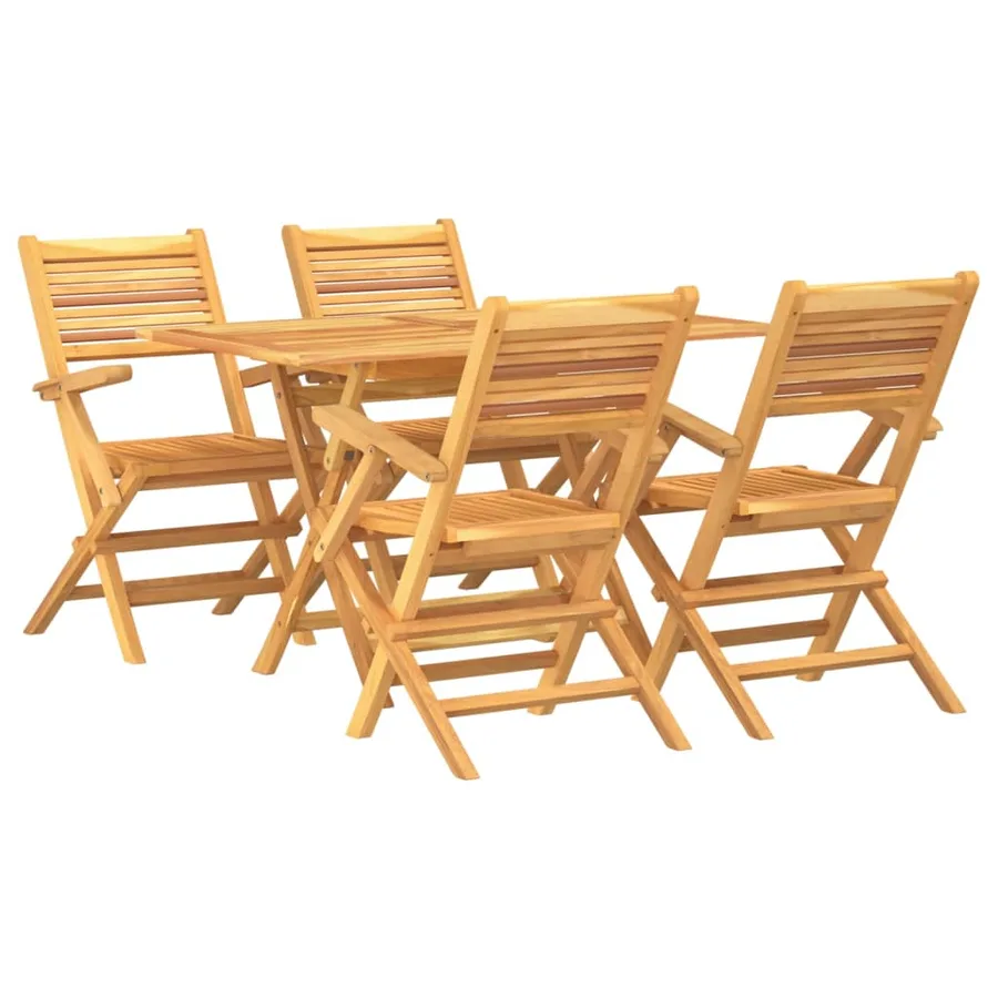 Ensemble à manger de jardin 5 pcs Bois de teck massif - 2