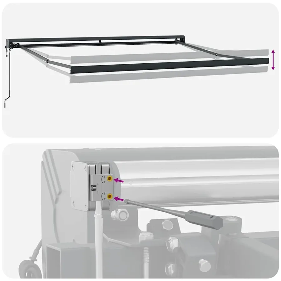 Auvent rétractable orange et marron 3x2,5 m tissu et aluminium - 13