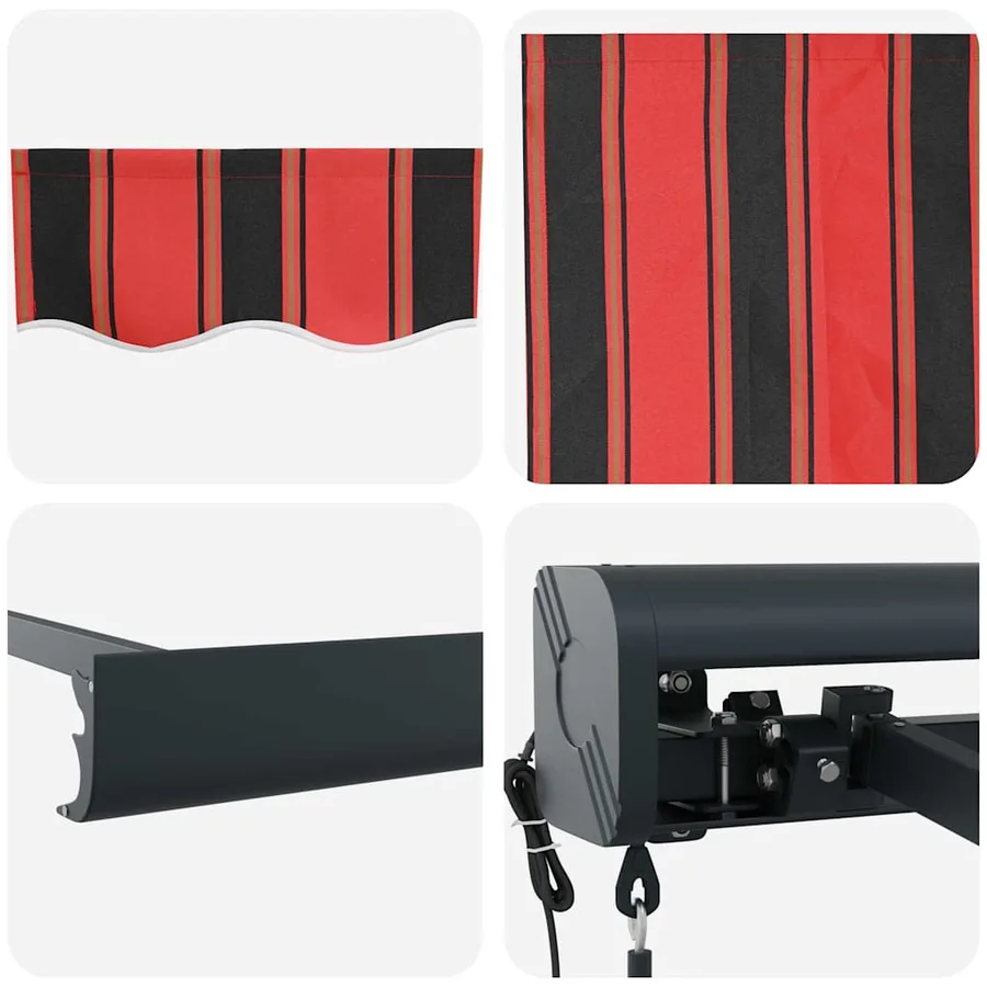 Auvent rétractable orange et marron 3x2,5 m tissu et aluminium - 8