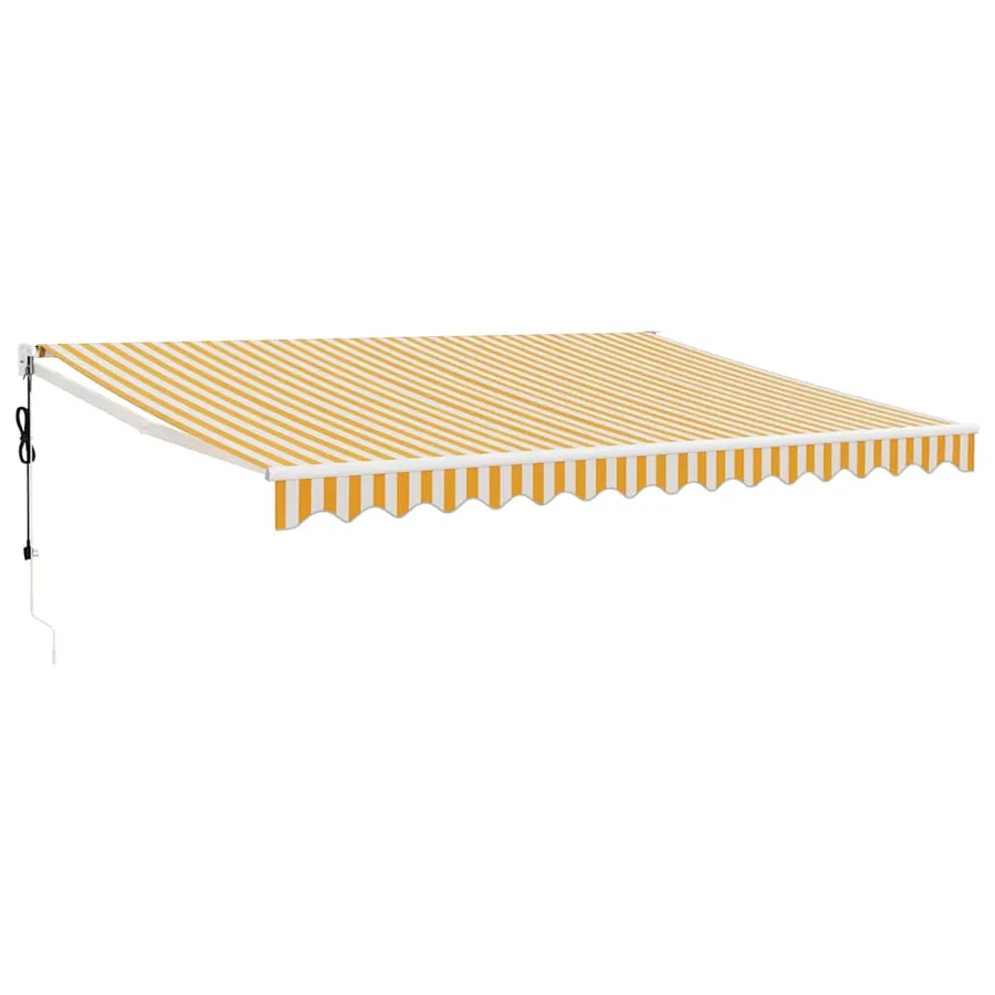 Auvent rétractable automatique jaune et blanc 4x3 m - 2