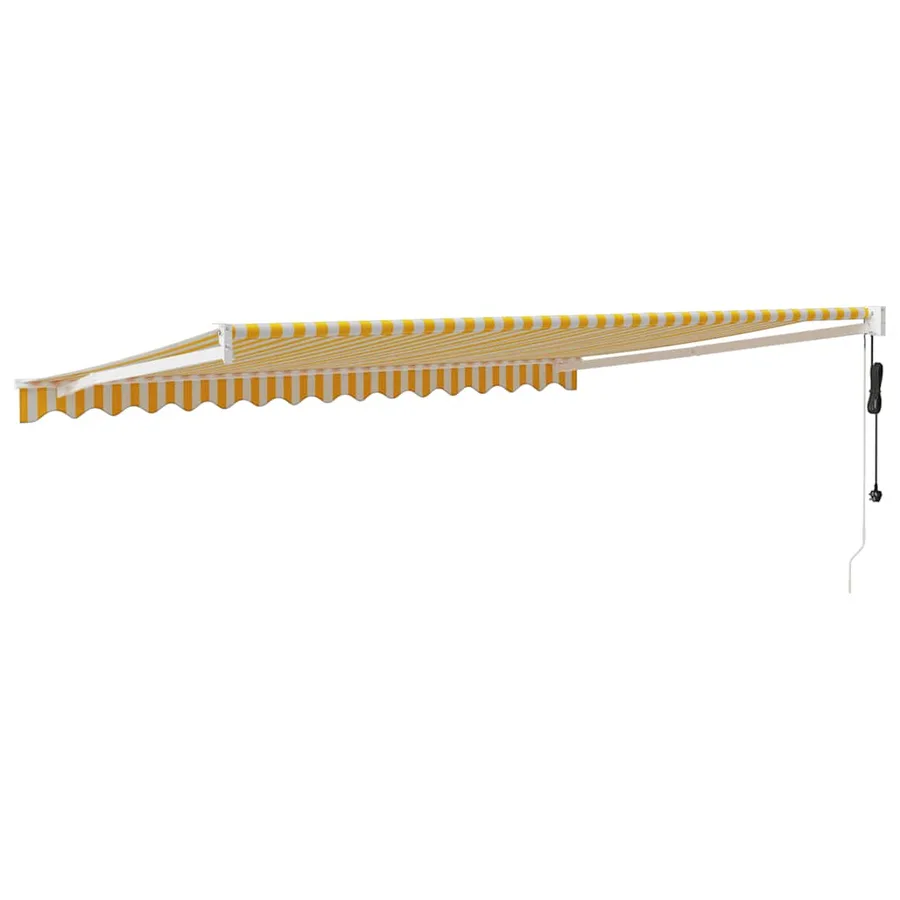 Auvent rétractable automatique jaune et blanc 4x3 m - 5