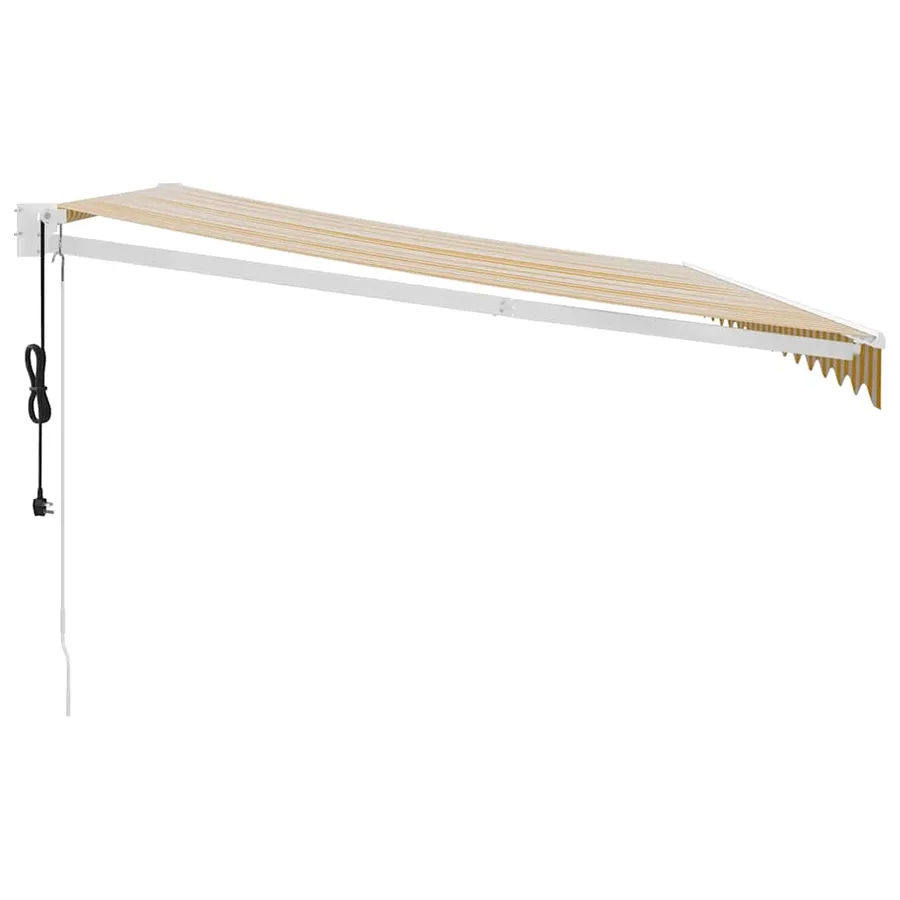 Auvent rétractable automatique jaune et blanc 4x3 m - 6