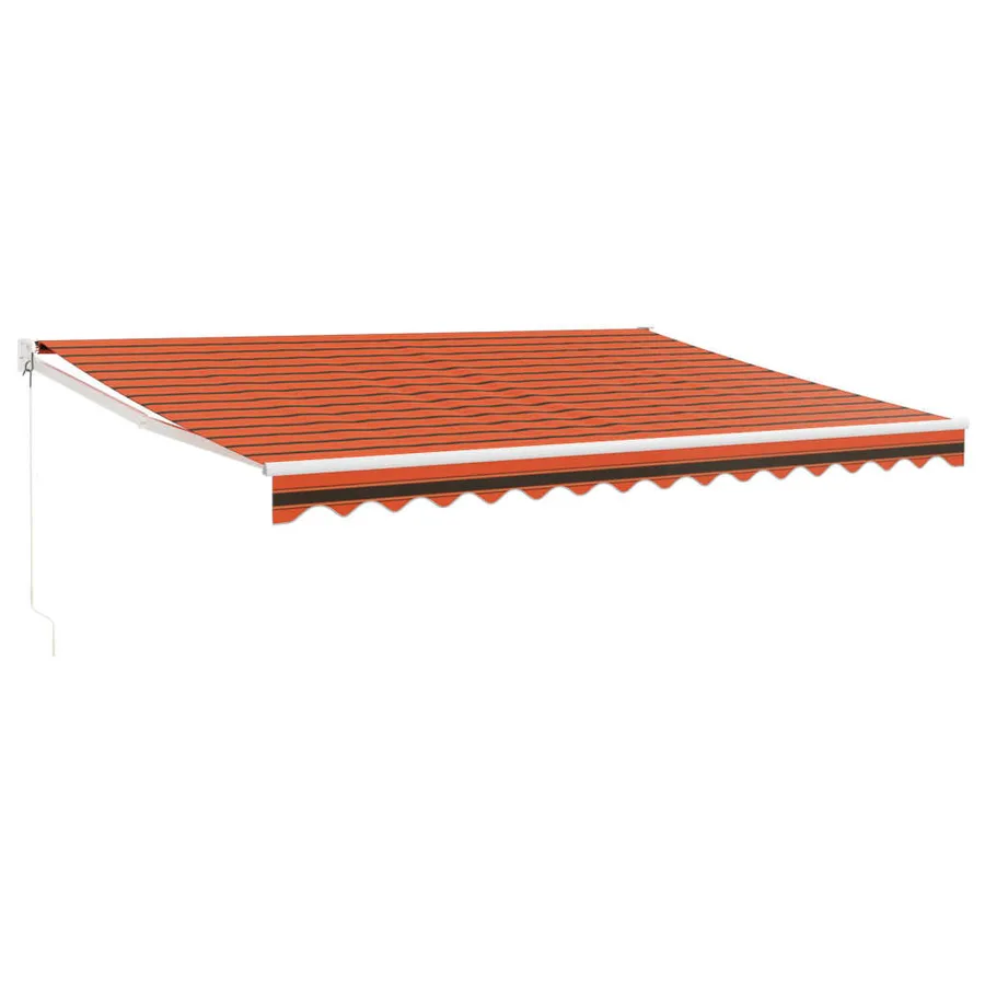 Auvent rétractable orange et marron 4x3 m tissu et aluminium - 2