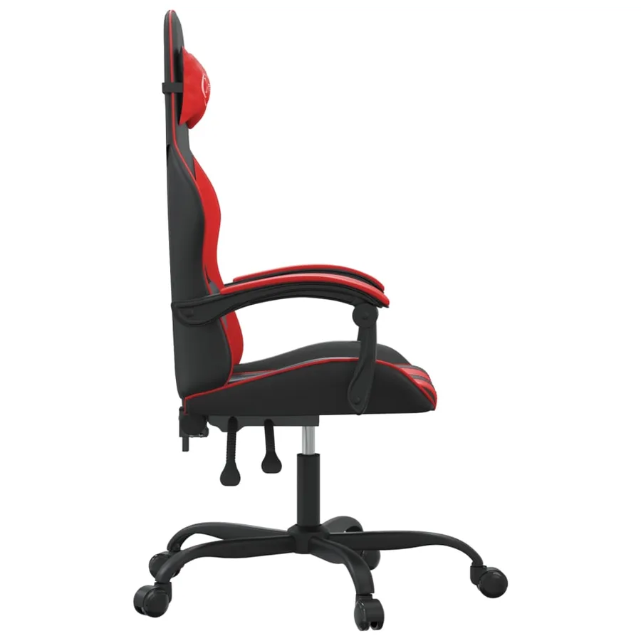 Chaise de jeu Noir et rouge Similicuir - 4