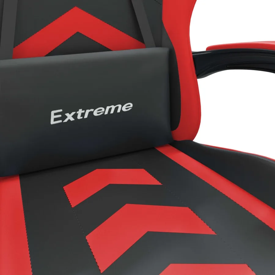 Chaise de jeu Noir et rouge Similicuir - 8