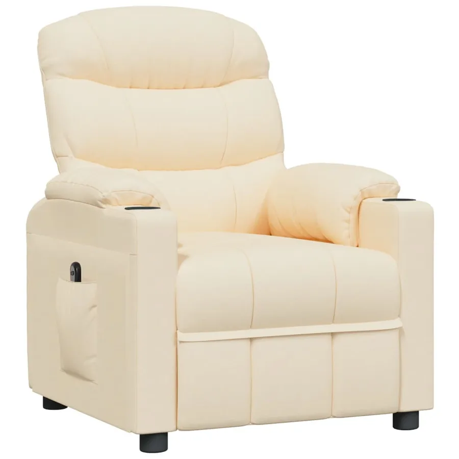 Fauteuil inclinable électrique Crème Tissu - 3