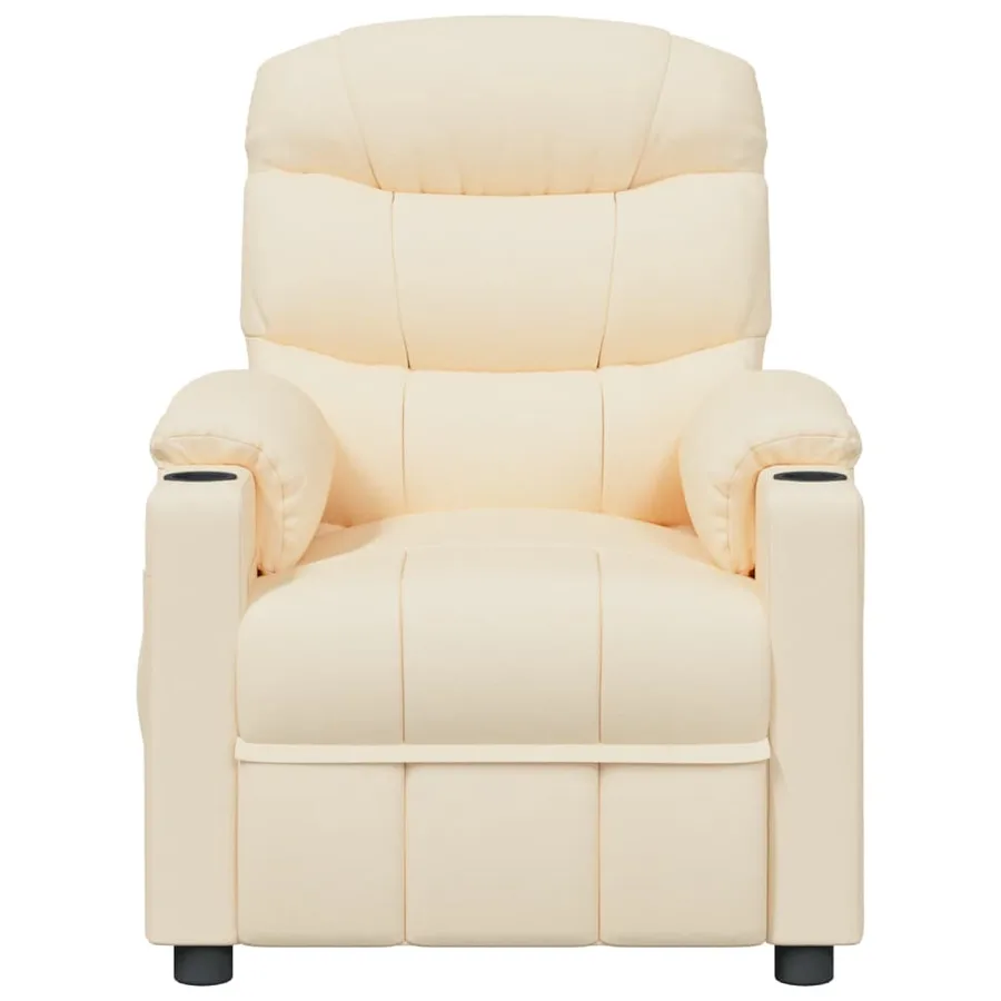 Fauteuil inclinable électrique Crème Tissu - 4