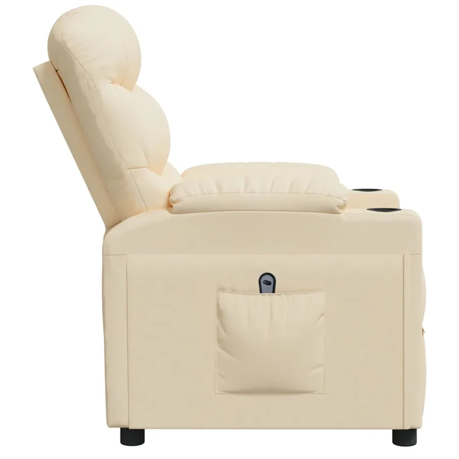Fauteuil inclinable électrique Crème Tissu - 5