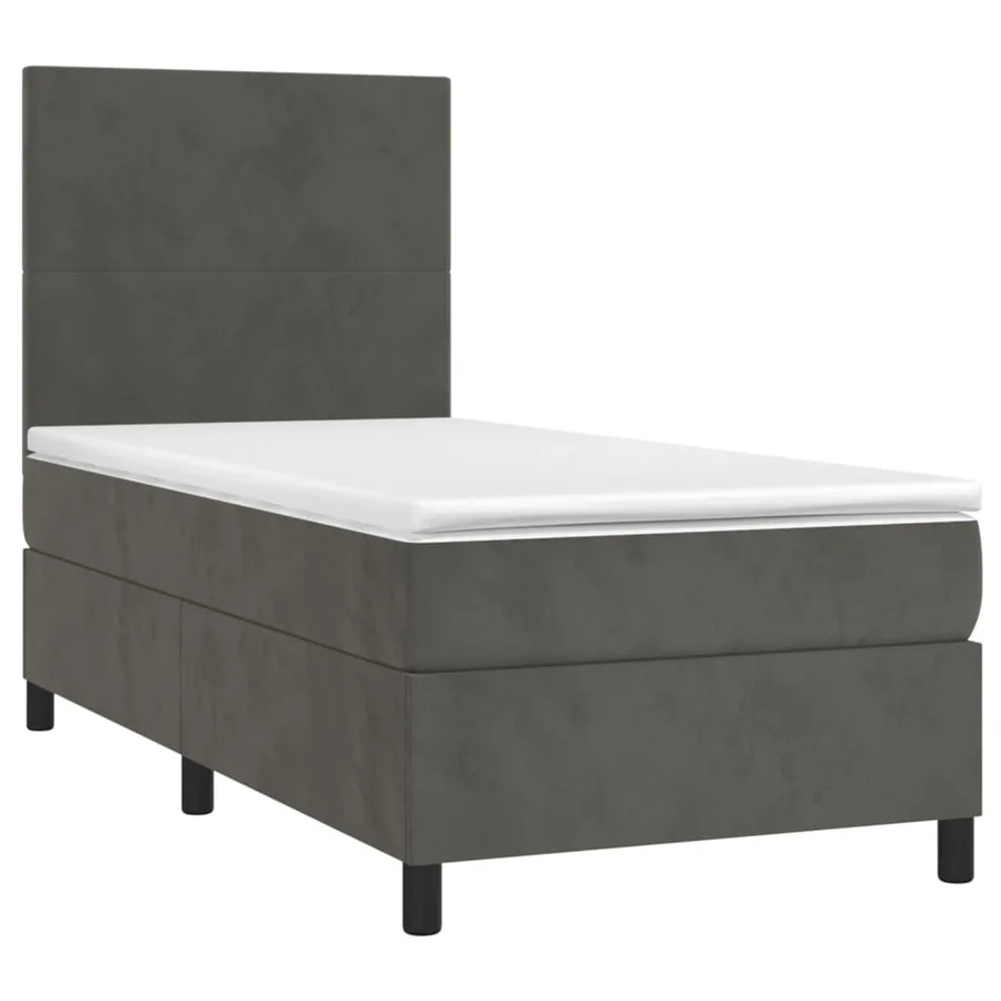 Sommier à lattes de lit avec matelas Gris foncé 100x200 cm - 3