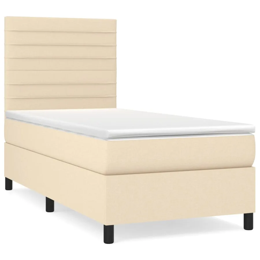 Sommier à lattes de lit avec matelas Crème 80x200 cm Tissu - 2