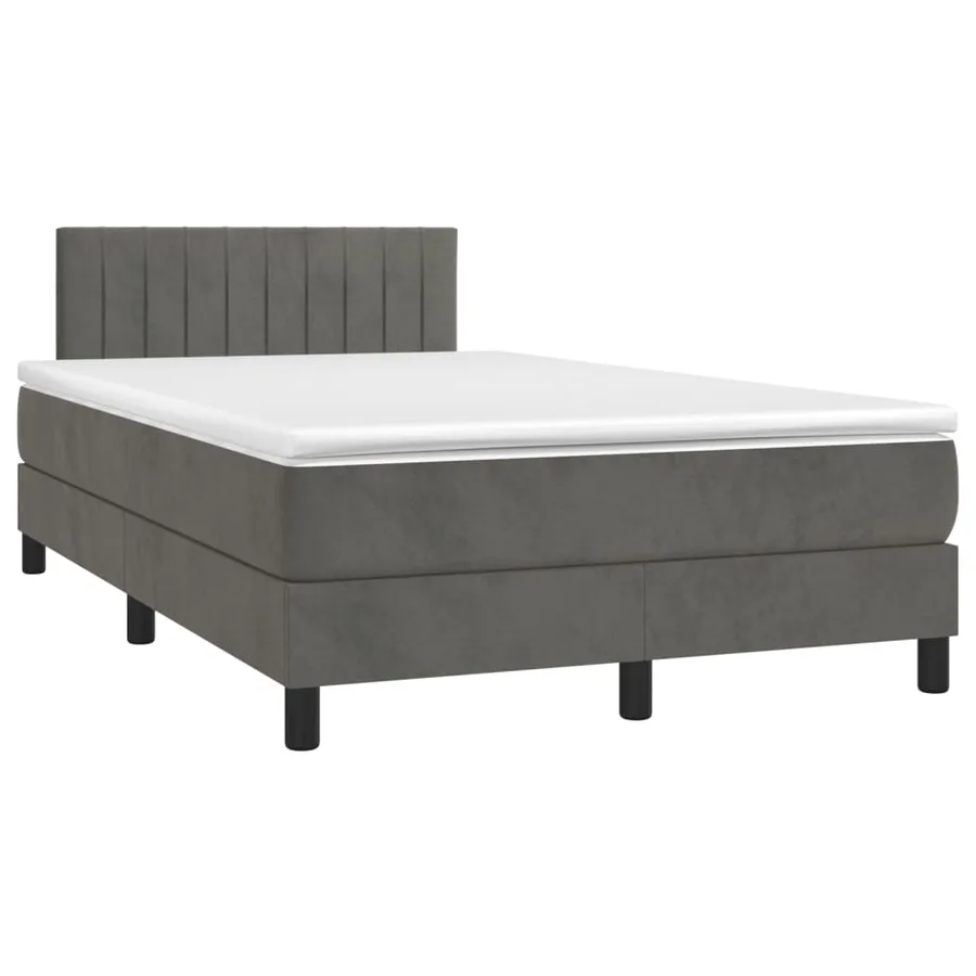 Sommier à lattes de lit et matelas Gris foncé 120x200cm Velours - 3