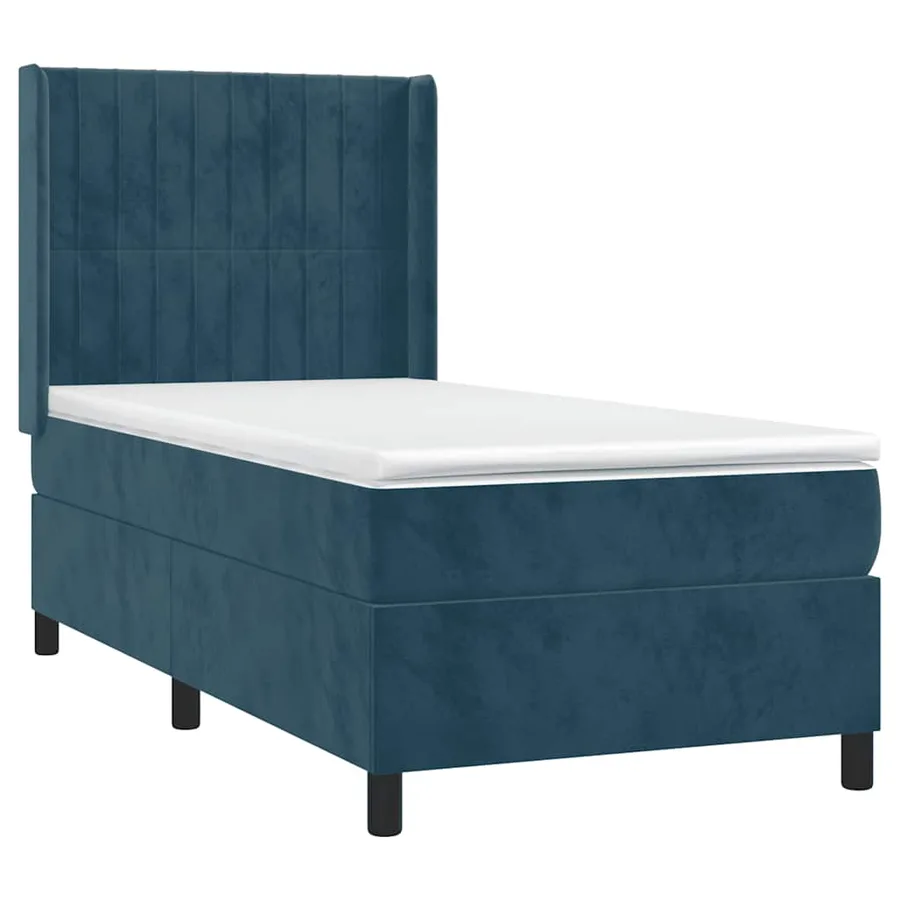 Sommier à lattes de lit matelas et LED Bleu foncé 100x200 cm - 3