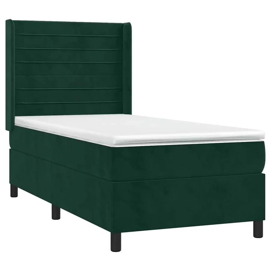 Sommier à lattes de lit matelas et LED Vert foncé 100x200 cm - 4