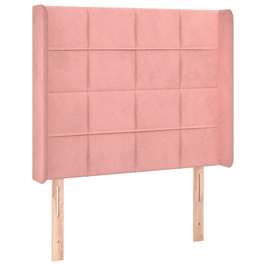 Sommier à lattes de lit matelas et LED Rose 90x190 cm Velours - 7