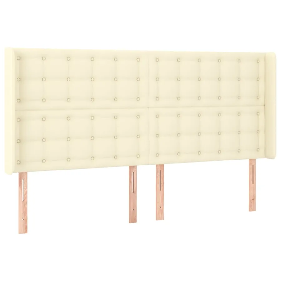 Sommier à lattes de lit matelas LED Crème 200x200 cm Similicuir - 7