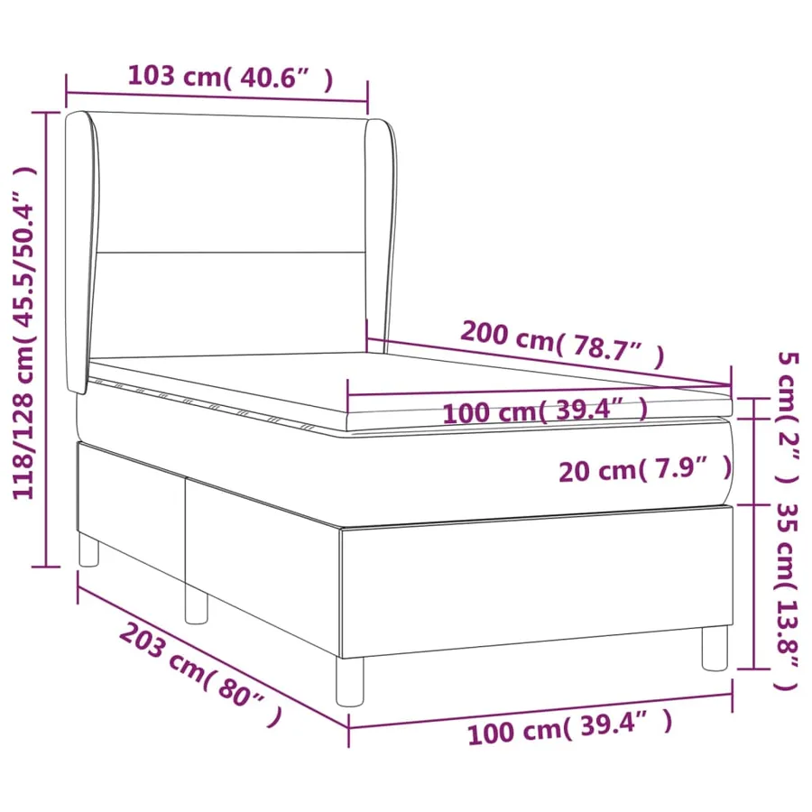 Sommier à lattes de lit matelas LED Cappuccino 100x200 cm - 8
