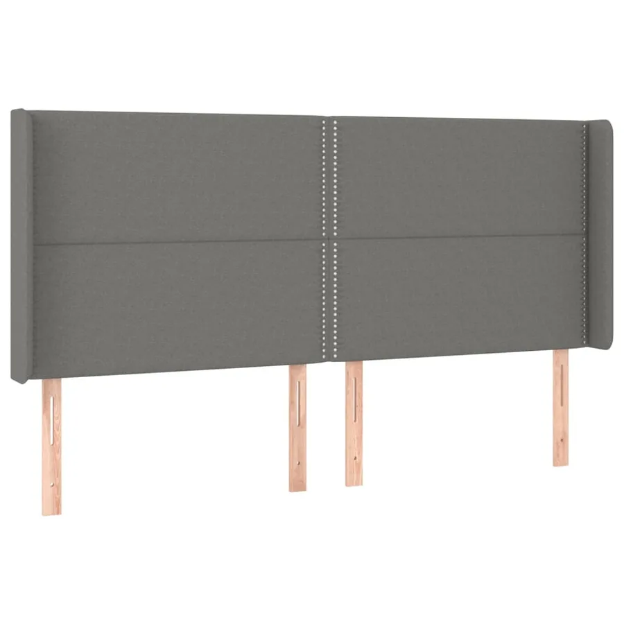 Sommier à lattes de lit matelas LED Gris foncé 200x200 cm Tissu - 7