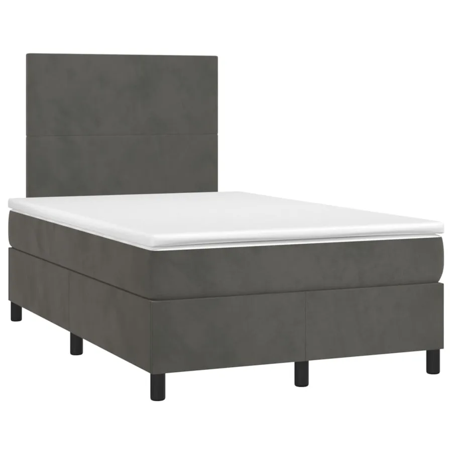 Sommier à lattes de lit avec matelas LED Gris foncé 120x200 cm - 3