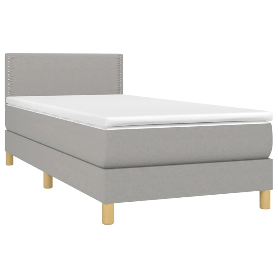 Sommier à lattes de lit avec matelas et LED Gris clair 80x200cm - 3
