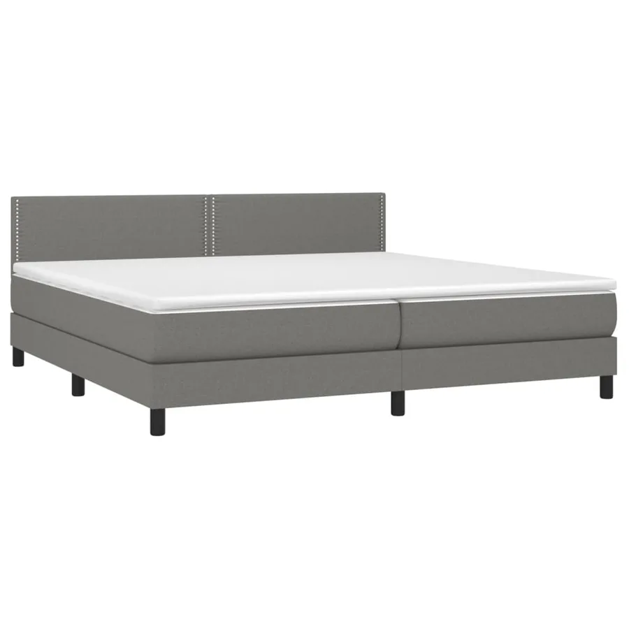 Sommier à lattes de lit et matelas et LED Gris foncé 200x200 cm - 3