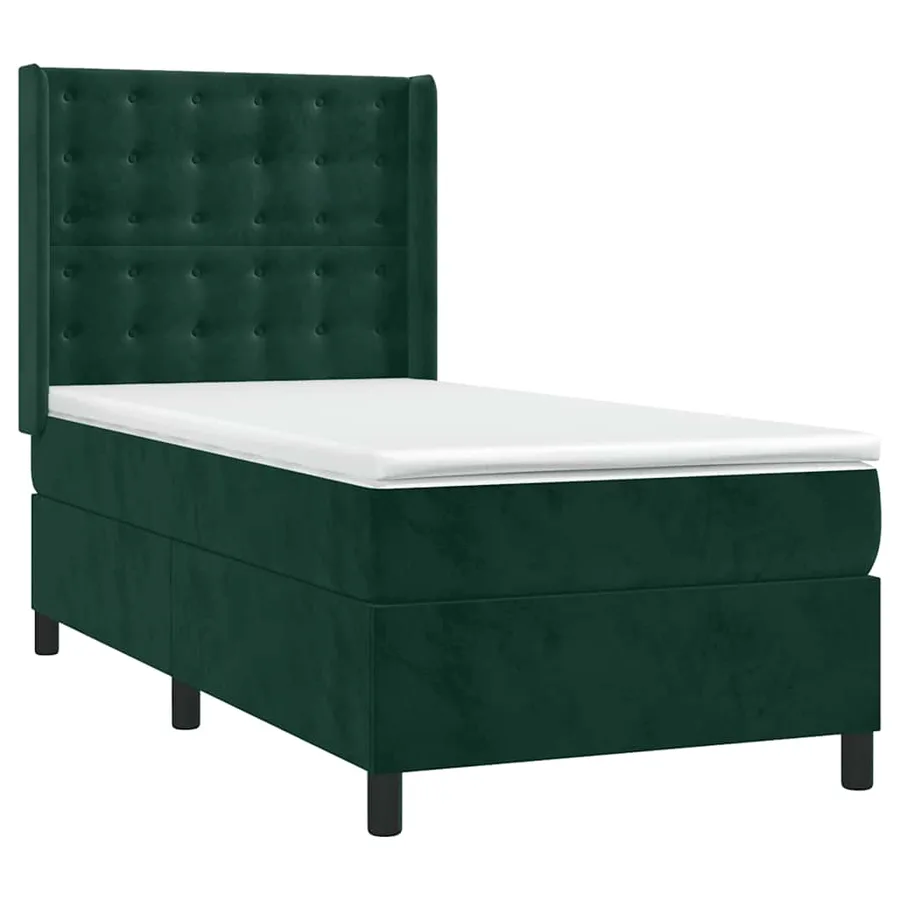 Sommier à lattes de lit avec matelas Vert foncé 100x200 cm - 3