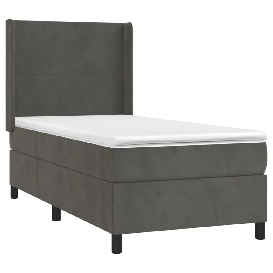 Sommier à lattes de lit avec matelas Gris foncé 100x200 cm - 3