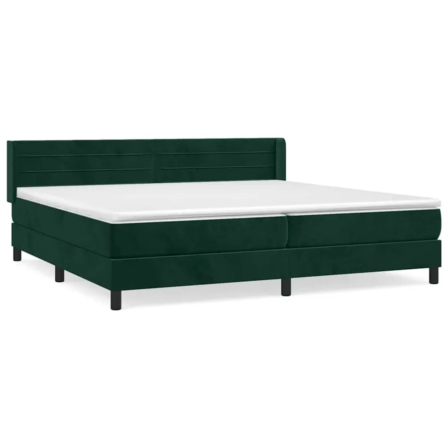Sommier à lattes de lit et matelas Vert foncé 200x200cm Velours - 2