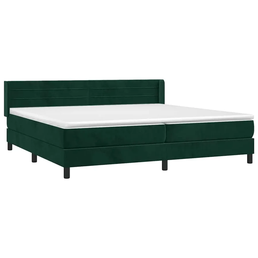 Sommier à lattes de lit et matelas Vert foncé 200x200cm Velours - 3