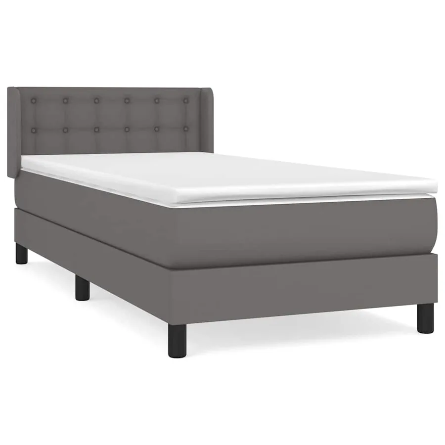 Sommier à lattes de lit avec matelas Gris 80x200 cm Similicuir - 2