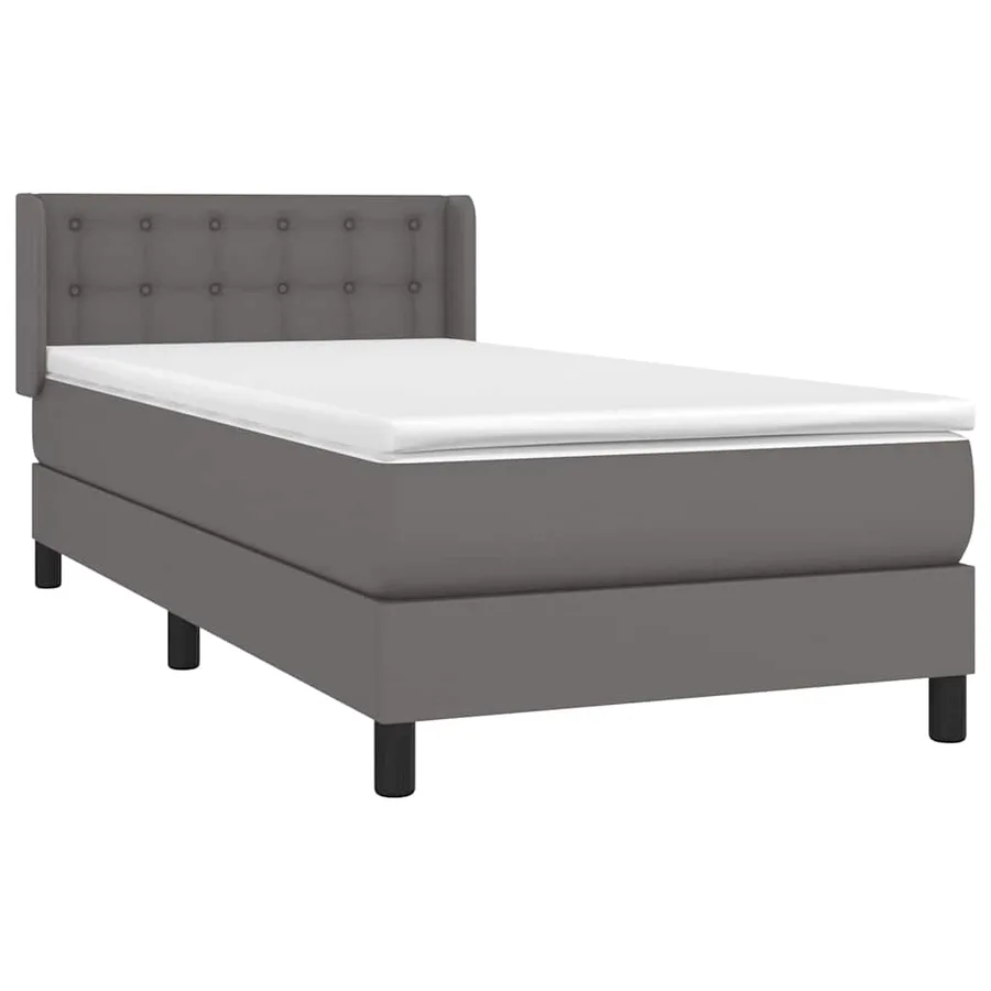 Sommier à lattes de lit avec matelas Gris 80x200 cm Similicuir - 3