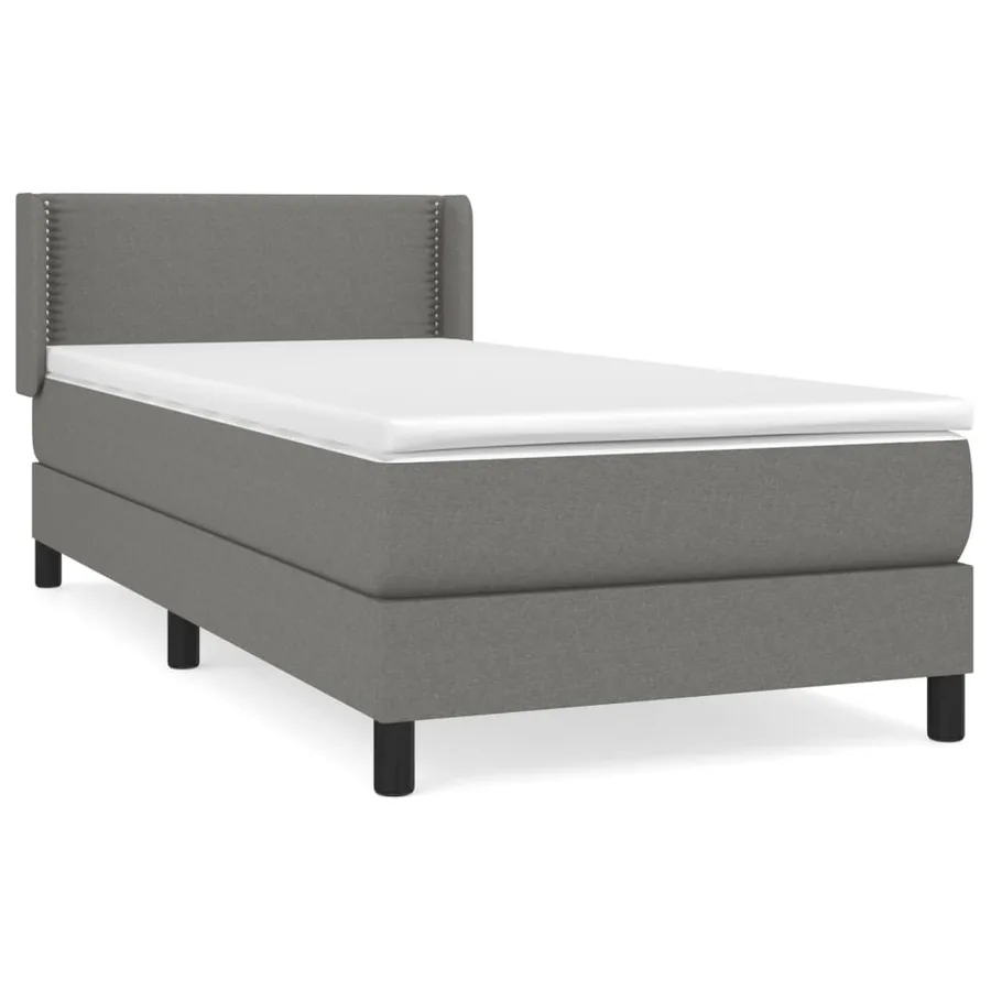Sommier à lattes de lit avec matelas Gris foncé 100x200cm Tissu - 2