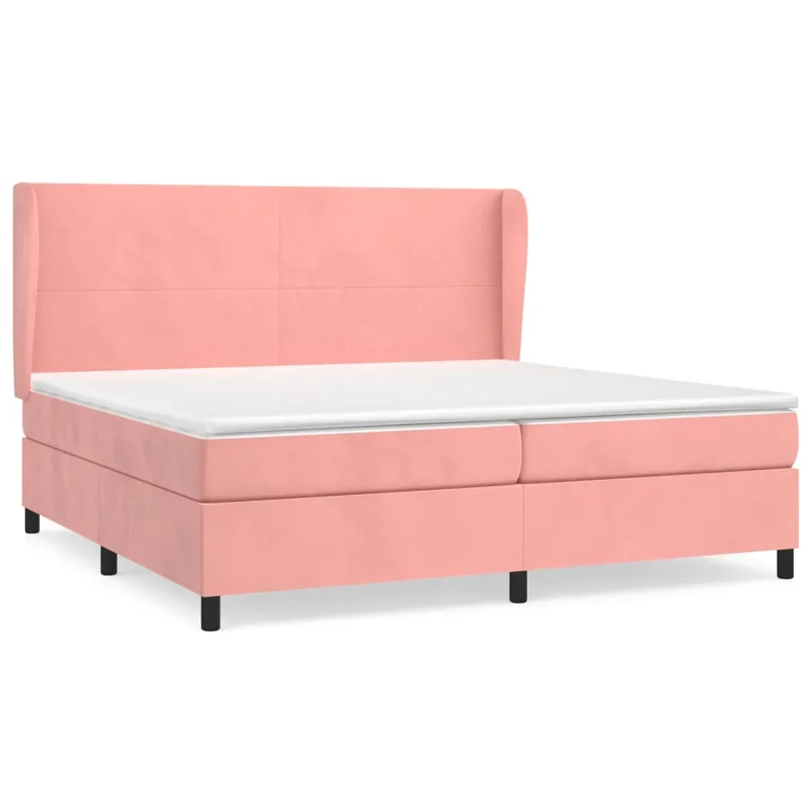 Sommier à lattes de lit avec matelas Rose 200x200 cm Velours - 2