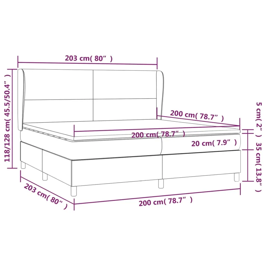 Sommier à lattes de lit avec matelas Rose 200x200 cm Velours - 7