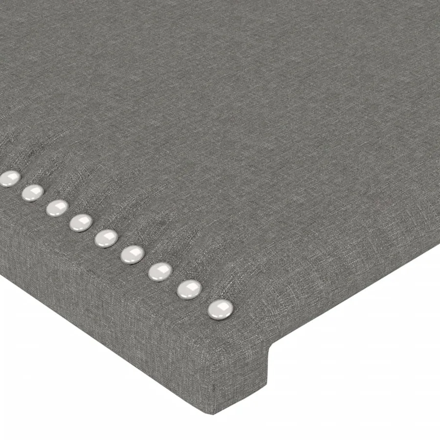 Cadre de lit sans matelas gris foncé 90x190 cm tissu - 10