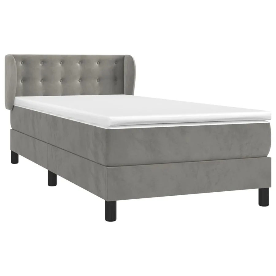 Sommier à lattes de lit et matelas Gris clair 80x200 cm Velours - 3