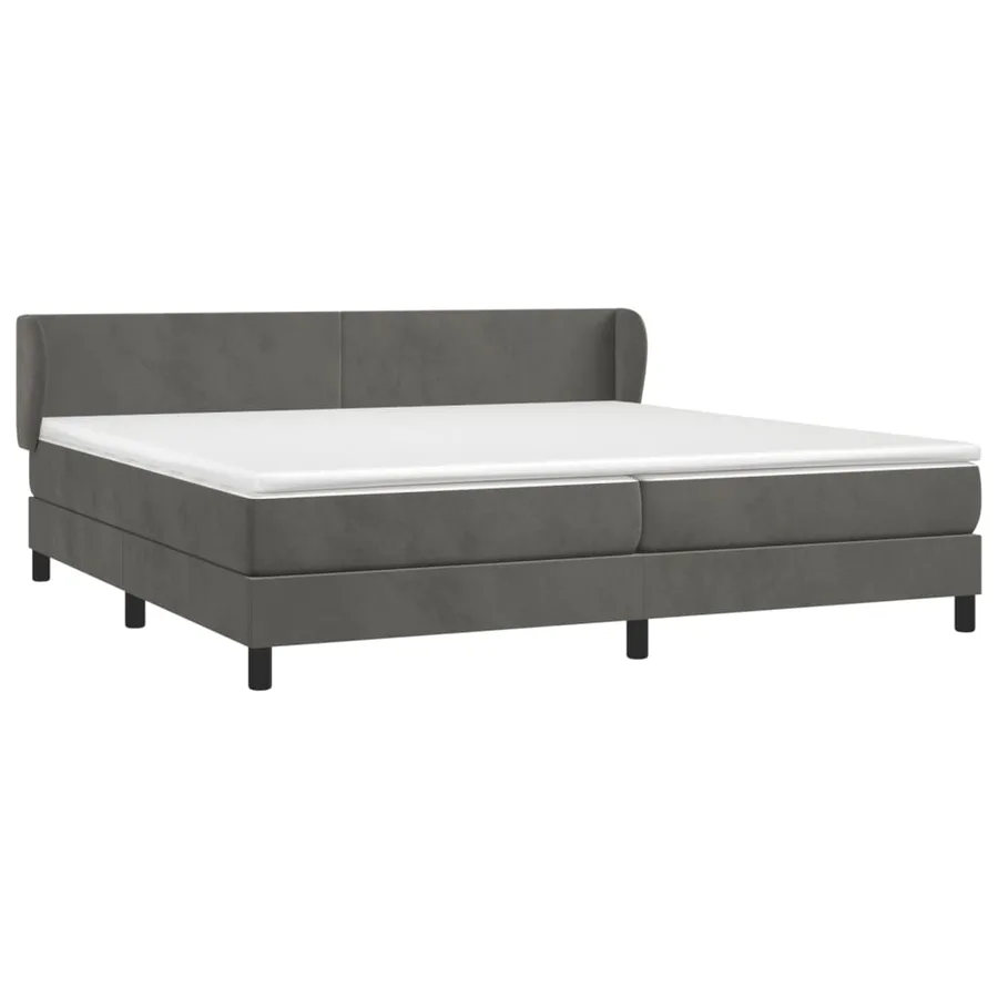 Sommier à lattes de lit et matelas Gris foncé 200x200cm Velours - 3
