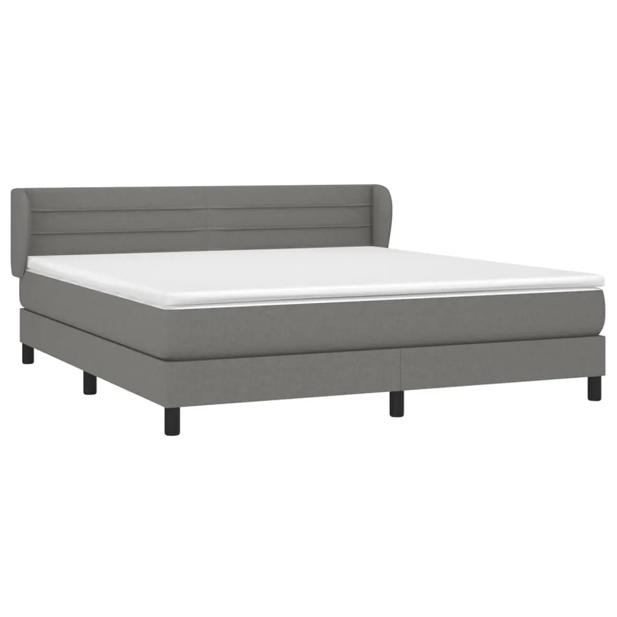Sommier à lattes de lit avec matelas Gris foncé 180x200cm Tissu - 3
