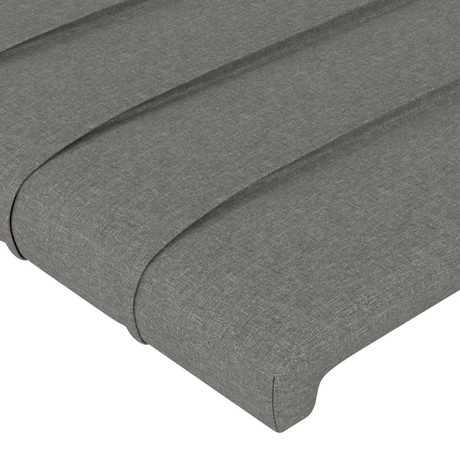 Cadre de lit sans matelas gris foncé 80x200 cm tissu - 10