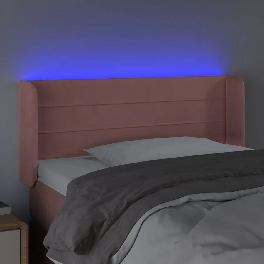 Tête de lit à LED Rose 83x16x78/88 cm Velours - 4