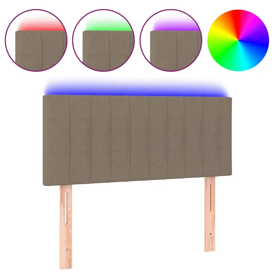 Tête de lit à LED Taupe 80x5x78/88 cm Tissu - 2