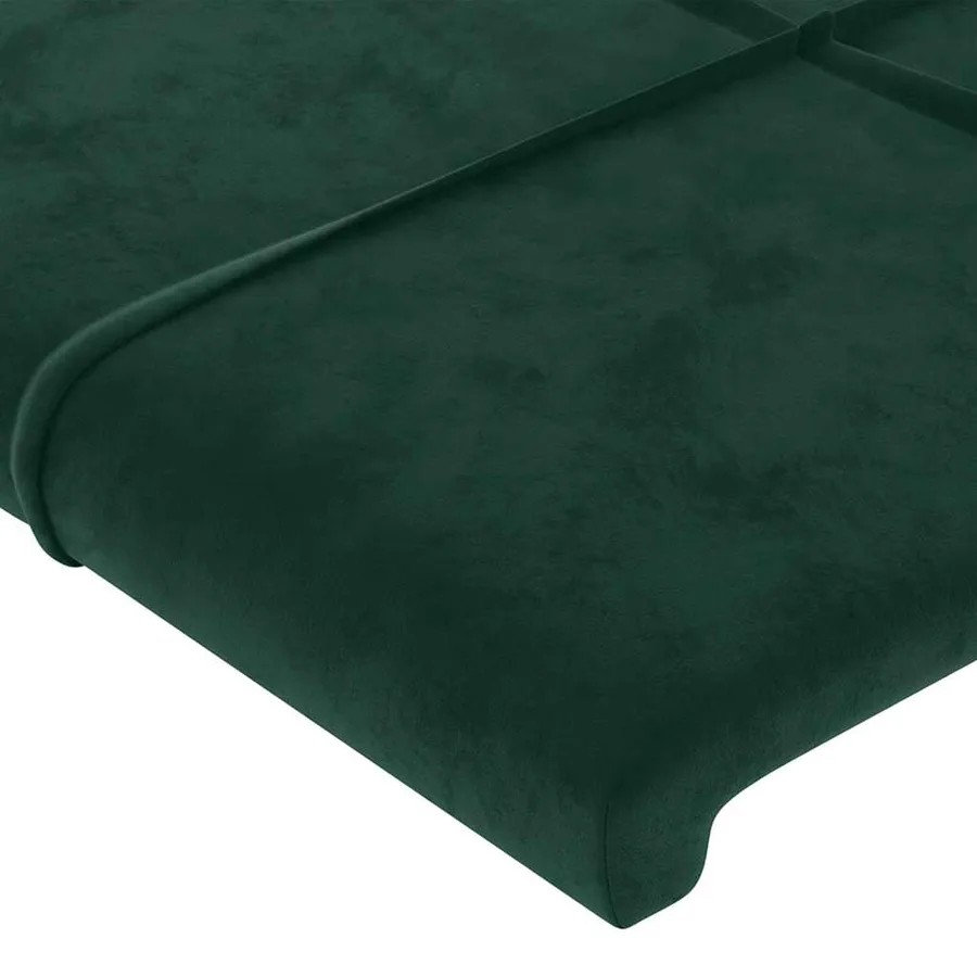 Tête de lit à LED Vert foncé 100x5x78/88 cm Velours - 5