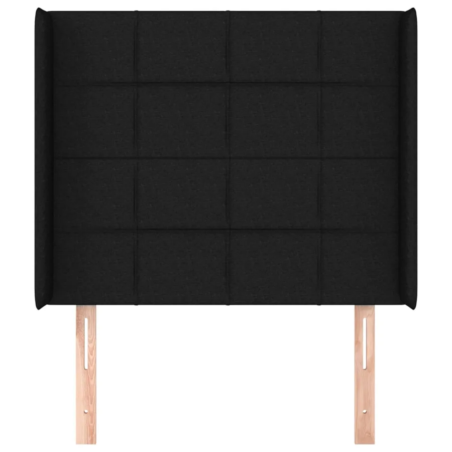 Tête de lit avec oreilles Noir 83x16x118/128 cm Tissu - 3