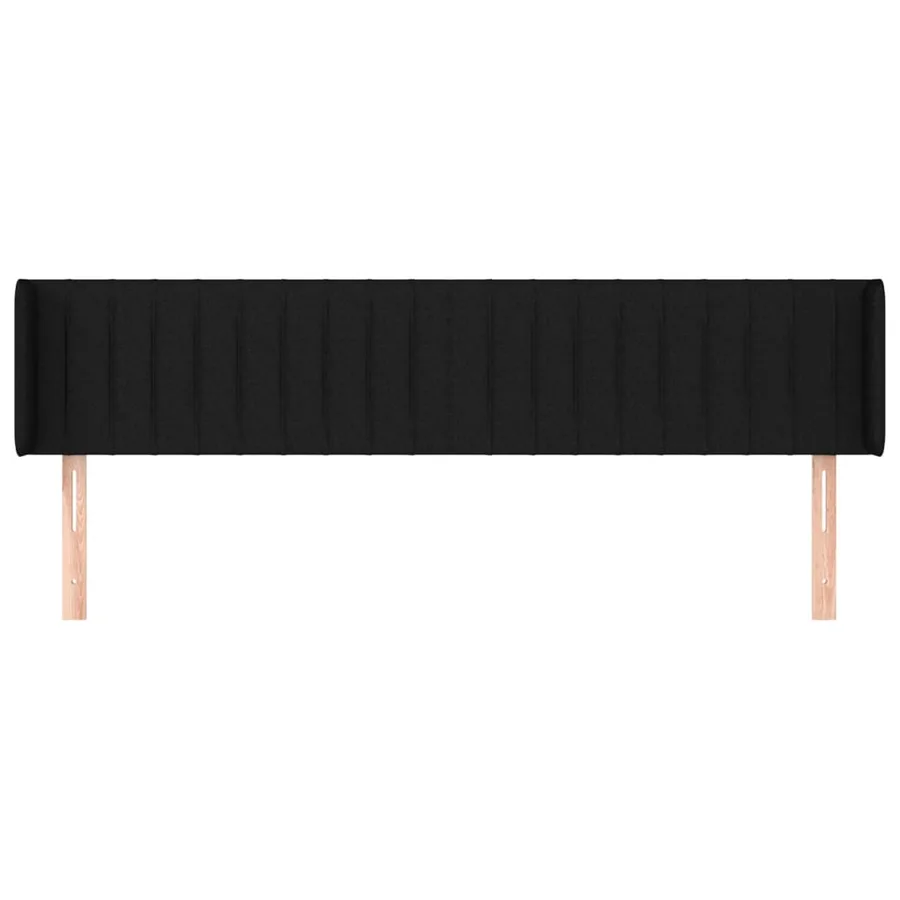 Tête de lit avec oreilles Noir 203x16x78/88 cm Tissu - 3