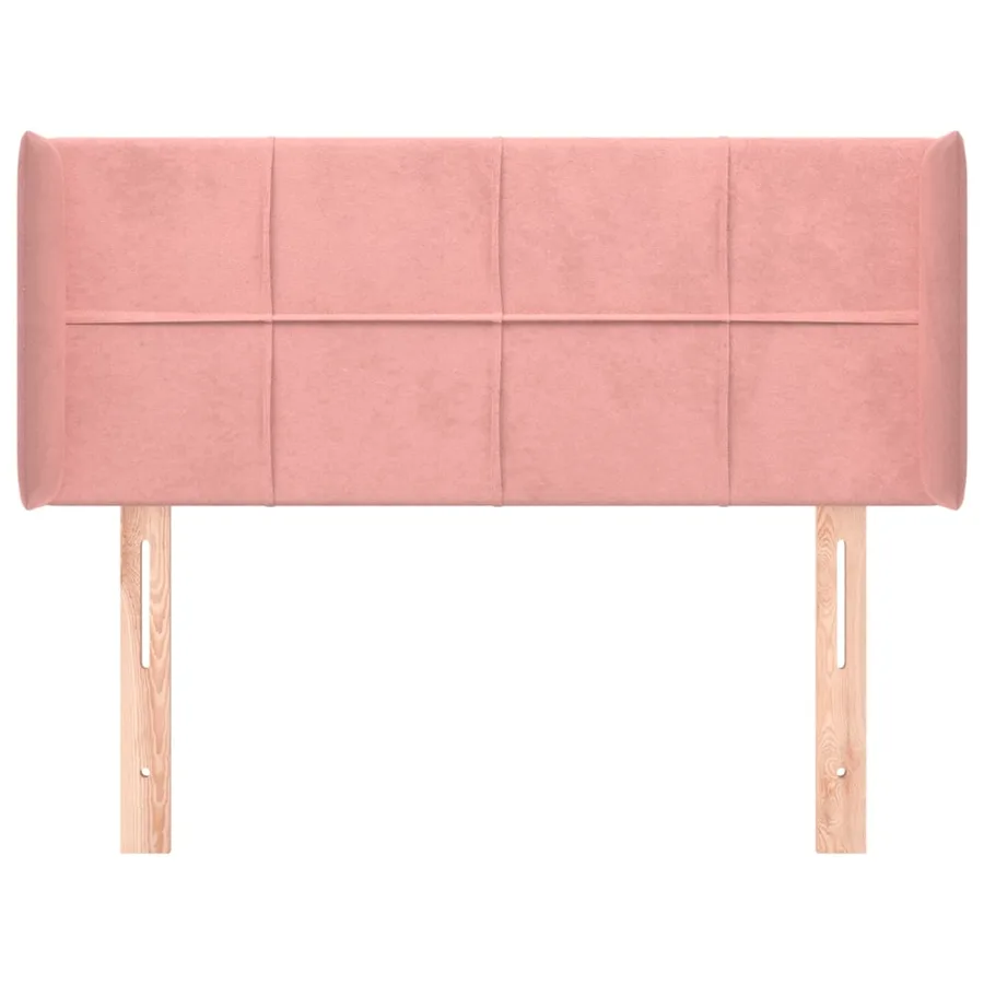 Tête de lit avec oreilles Rose 103x16x78/88 cm Velours - 3