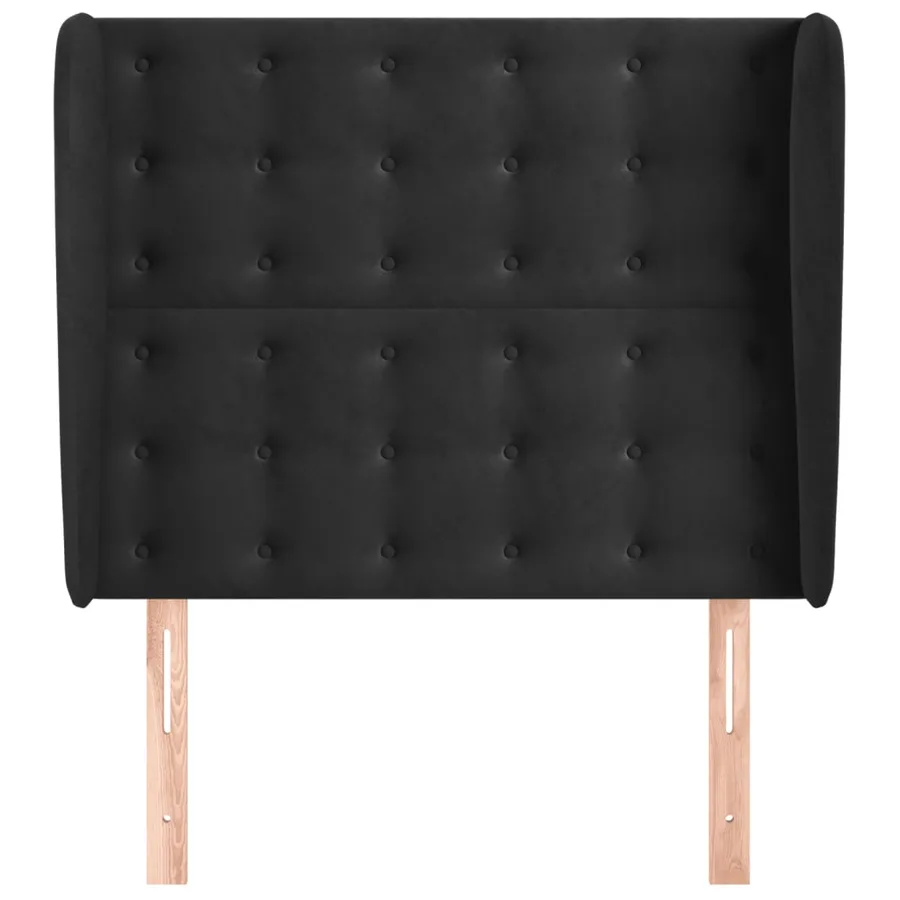 Tête de lit avec oreilles Noir 103x23x118/128 cm Velours - 3