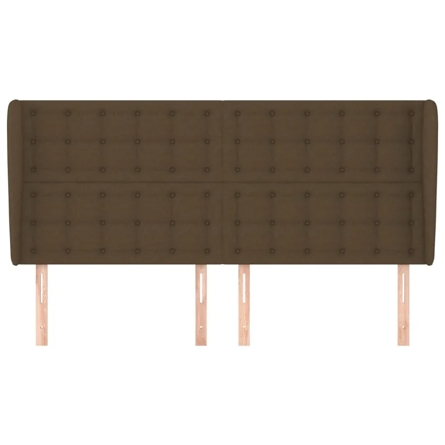 Tête de lit avec oreilles Marron foncé 203x23x118/128 cm Tissu - 3