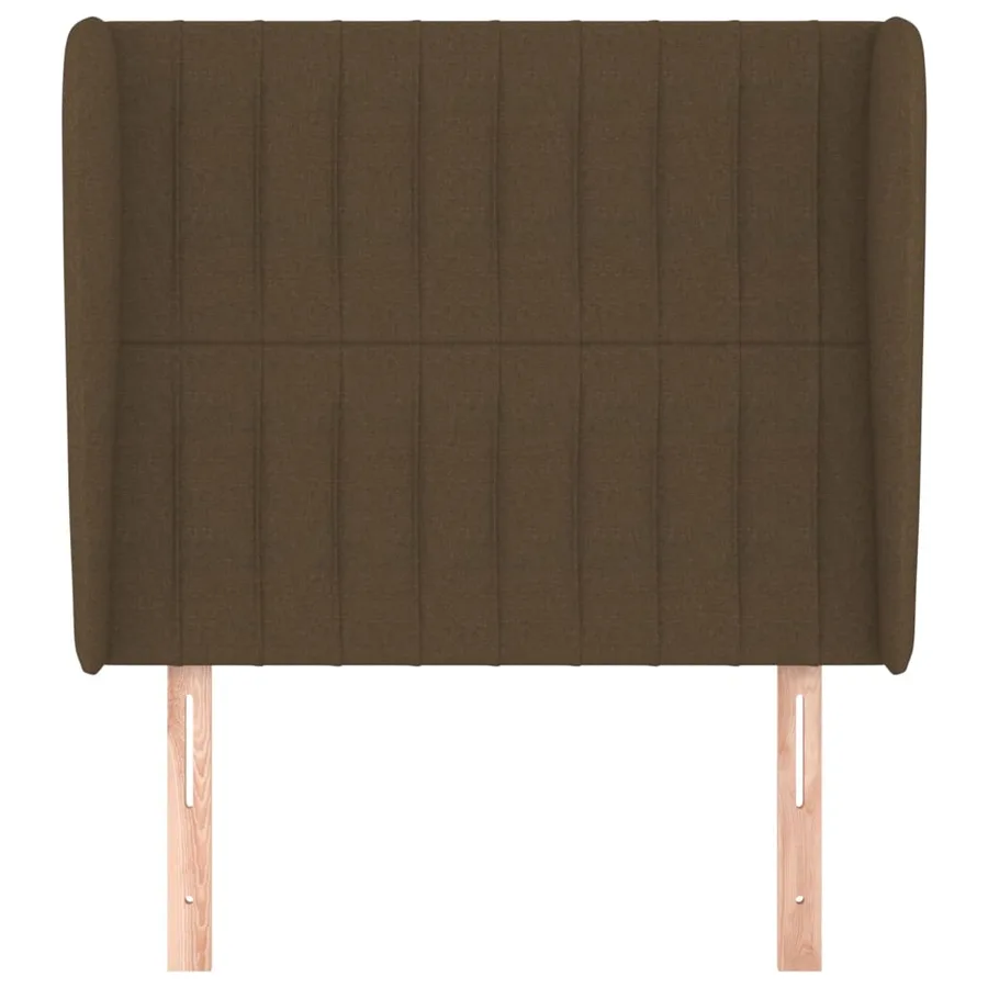 Tête de lit avec oreilles Marron foncé 83x23x118/128 cm Tissu - 3