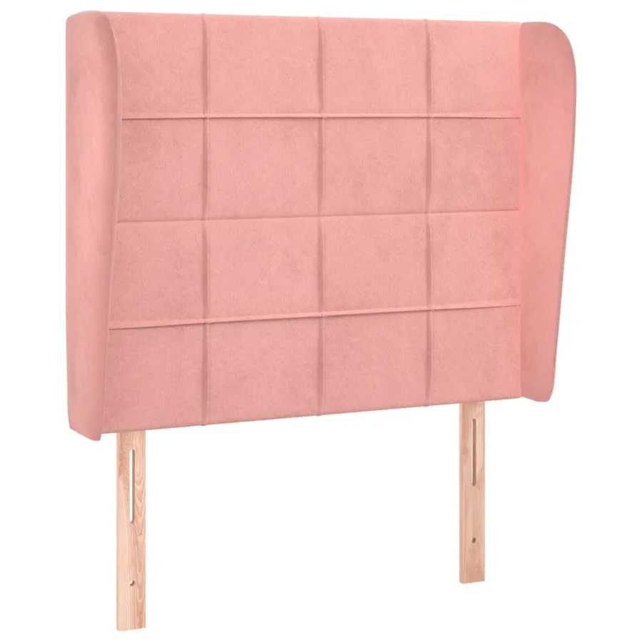 Tête de lit avec oreilles Rose 103x23x118/128 cm Velours - 2
