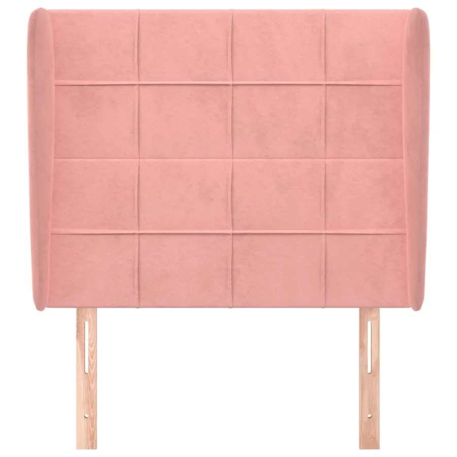 Tête de lit avec oreilles Rose 103x23x118/128 cm Velours - 3