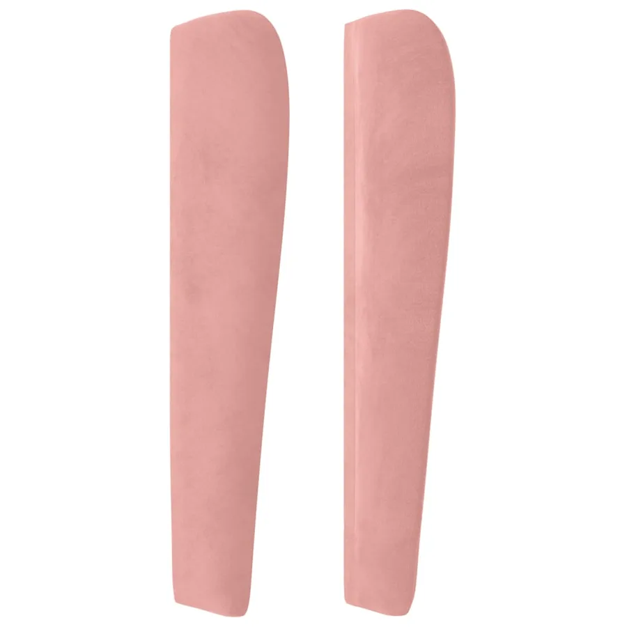Tête de lit avec oreilles Rose 103x23x118/128 cm Velours - 4